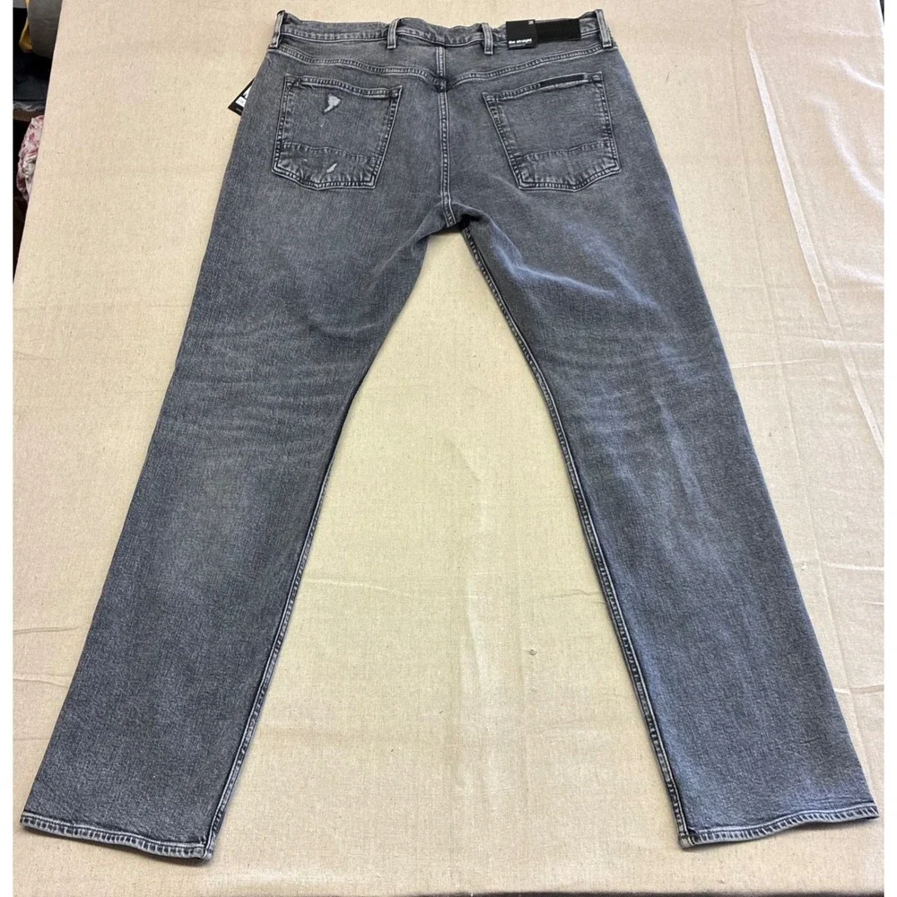7 For All Mankind The Straight Jeans Mens 38 Gray New Distressed Indie Sleeze